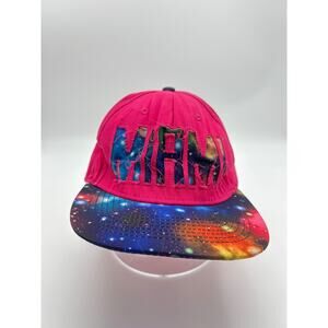 KBETHOS Miami Galaxy Snapback Hat – Pink Cotton Adjustable Cap Cosmic Brim